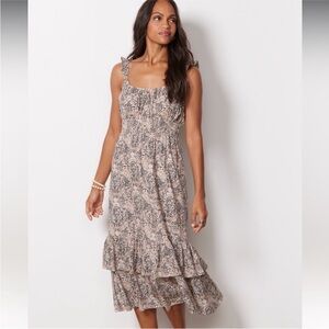 Paige Denim Gisela Smocked Maxi Dress ruffle